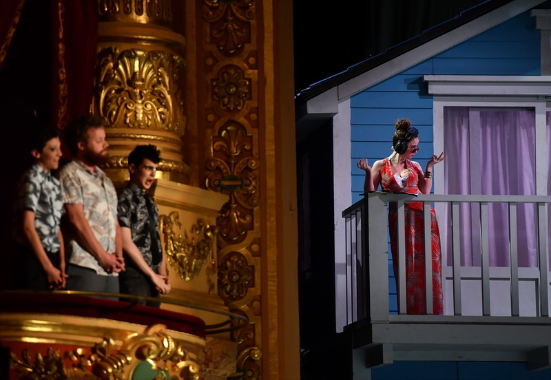 Soloists singing from the Opera Balcony